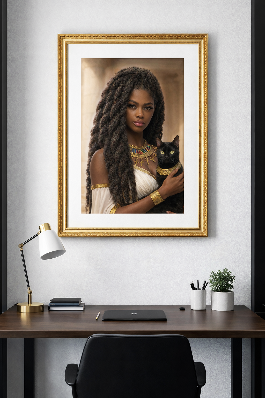 Kemet Goddess Bastet, Bast Portrait Art Print