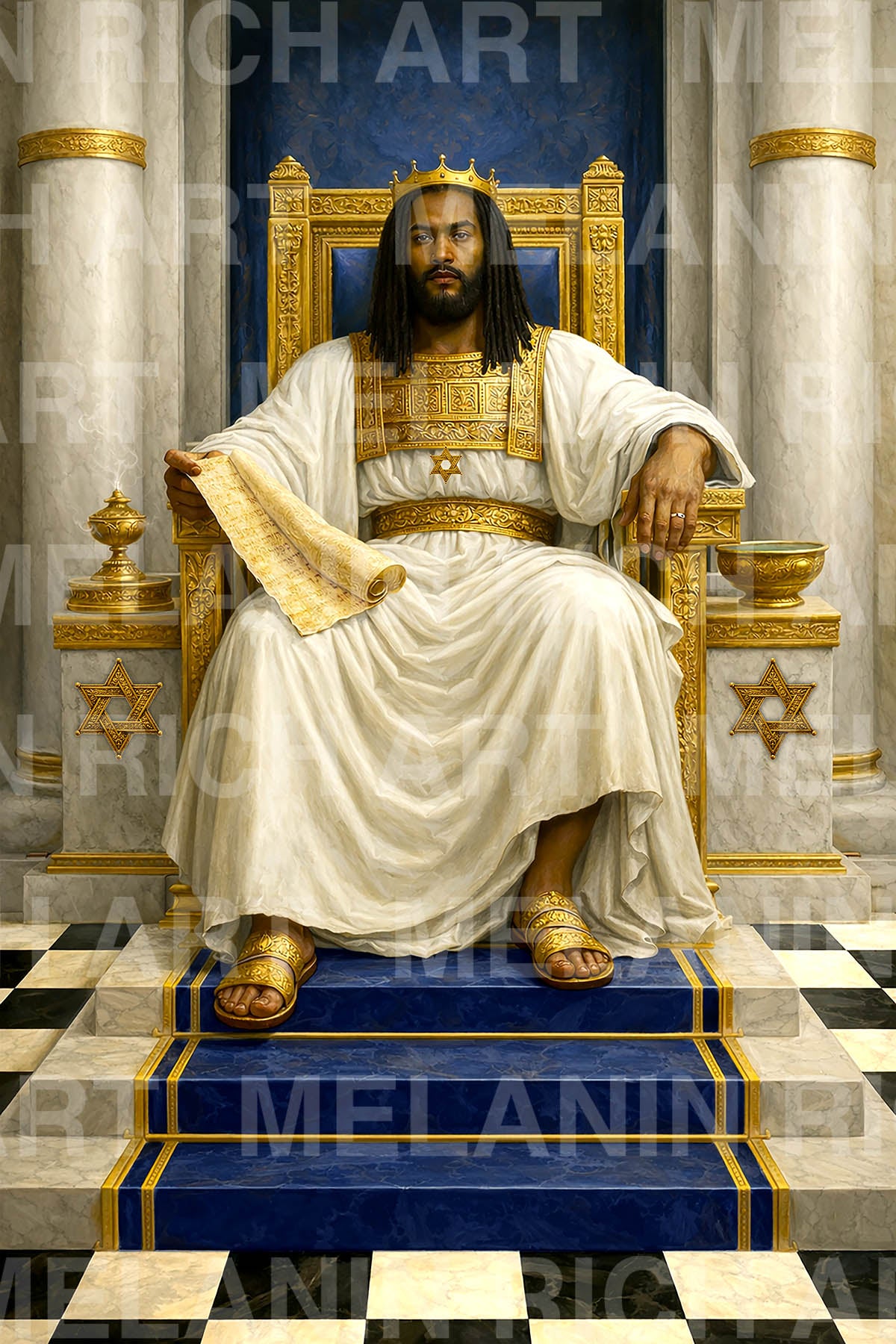 King Solomon – Throne of Wisdom Art Print