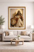 African Queen & Lion – Royal Heritage Art Print