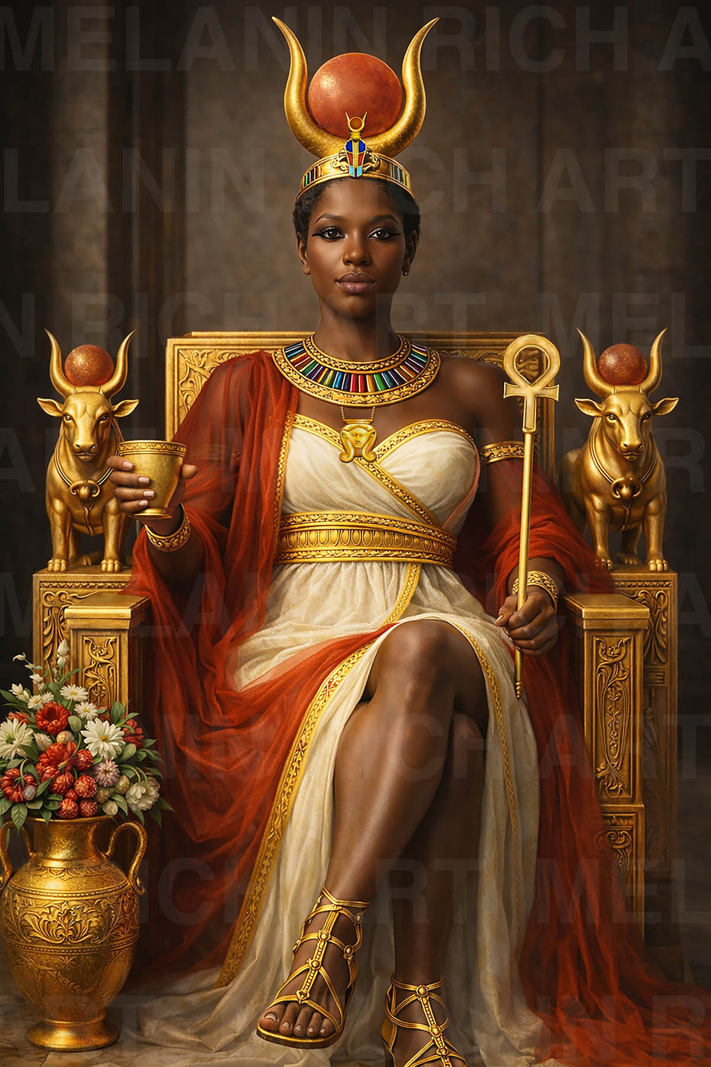 Hathor Goddess of Divine Love Art Print Poster