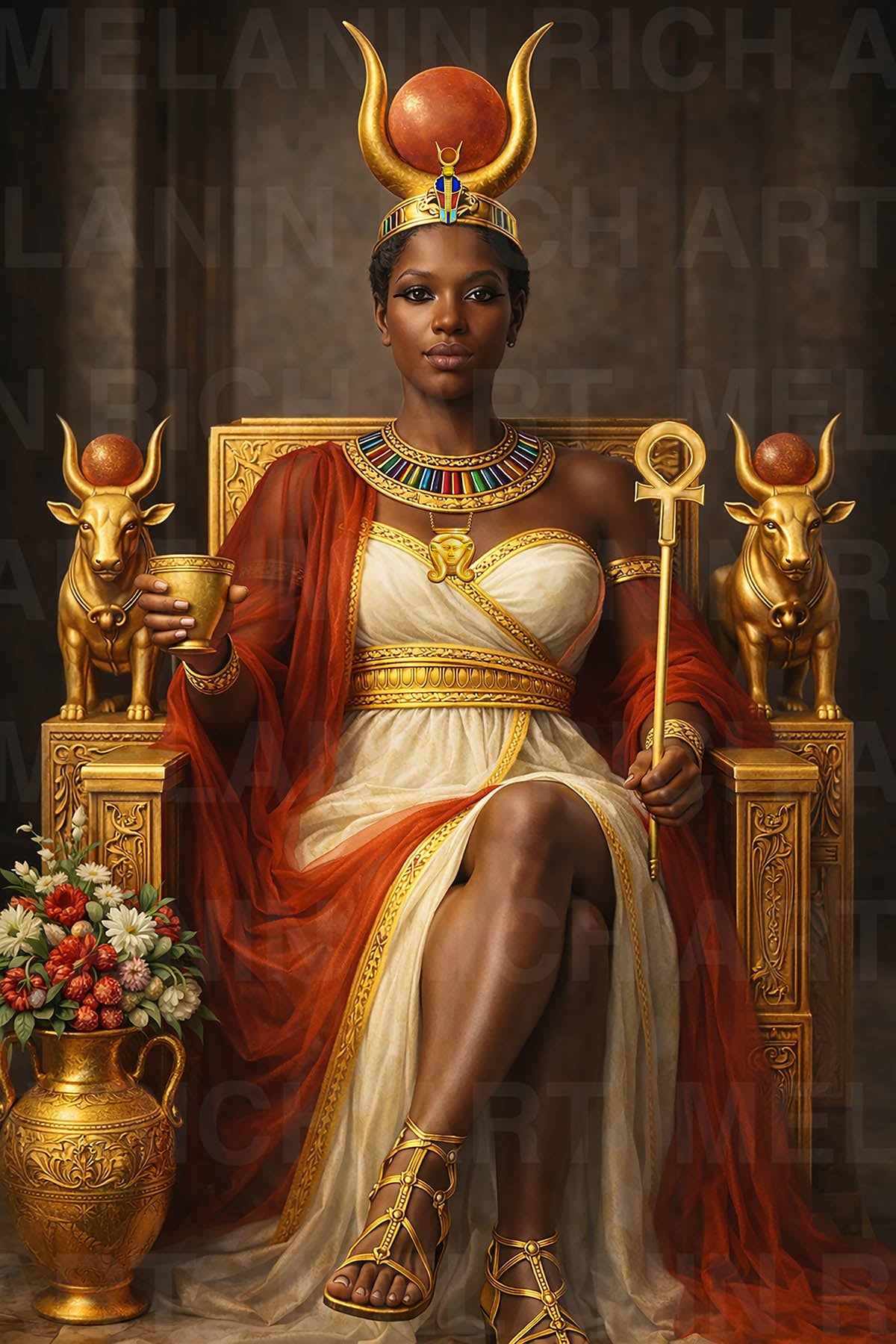 Hathor Goddess of Divine Love Art Print Poster