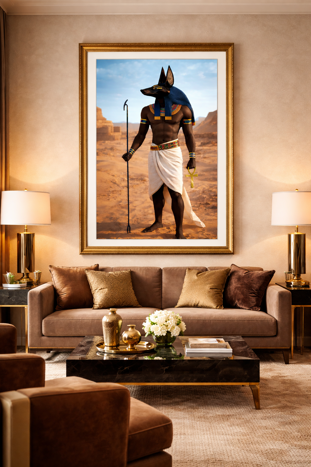 ANUBIS – Guardian of the Sacred Desert Art Print Art Print Poster