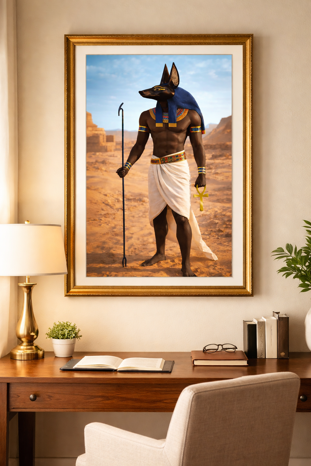 ANUBIS – Guardian of the Sacred Desert Art Print Art Print Poster