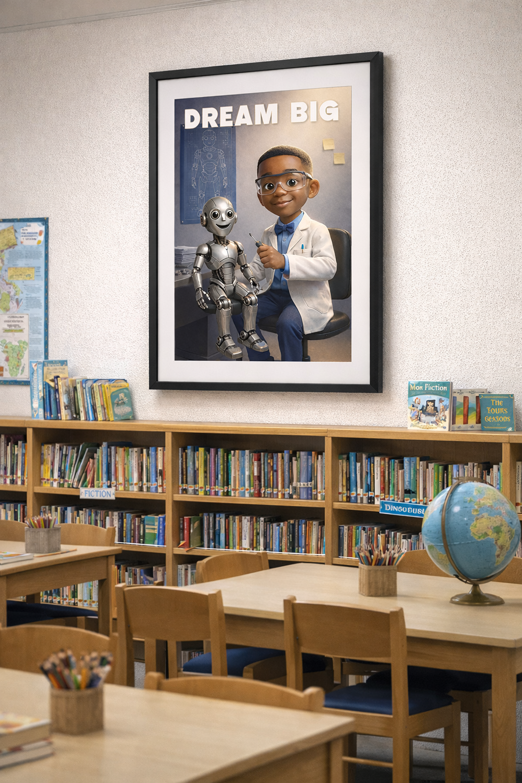 Dream Big – Future Innovator Black Boys Inspirational Art Print Poster