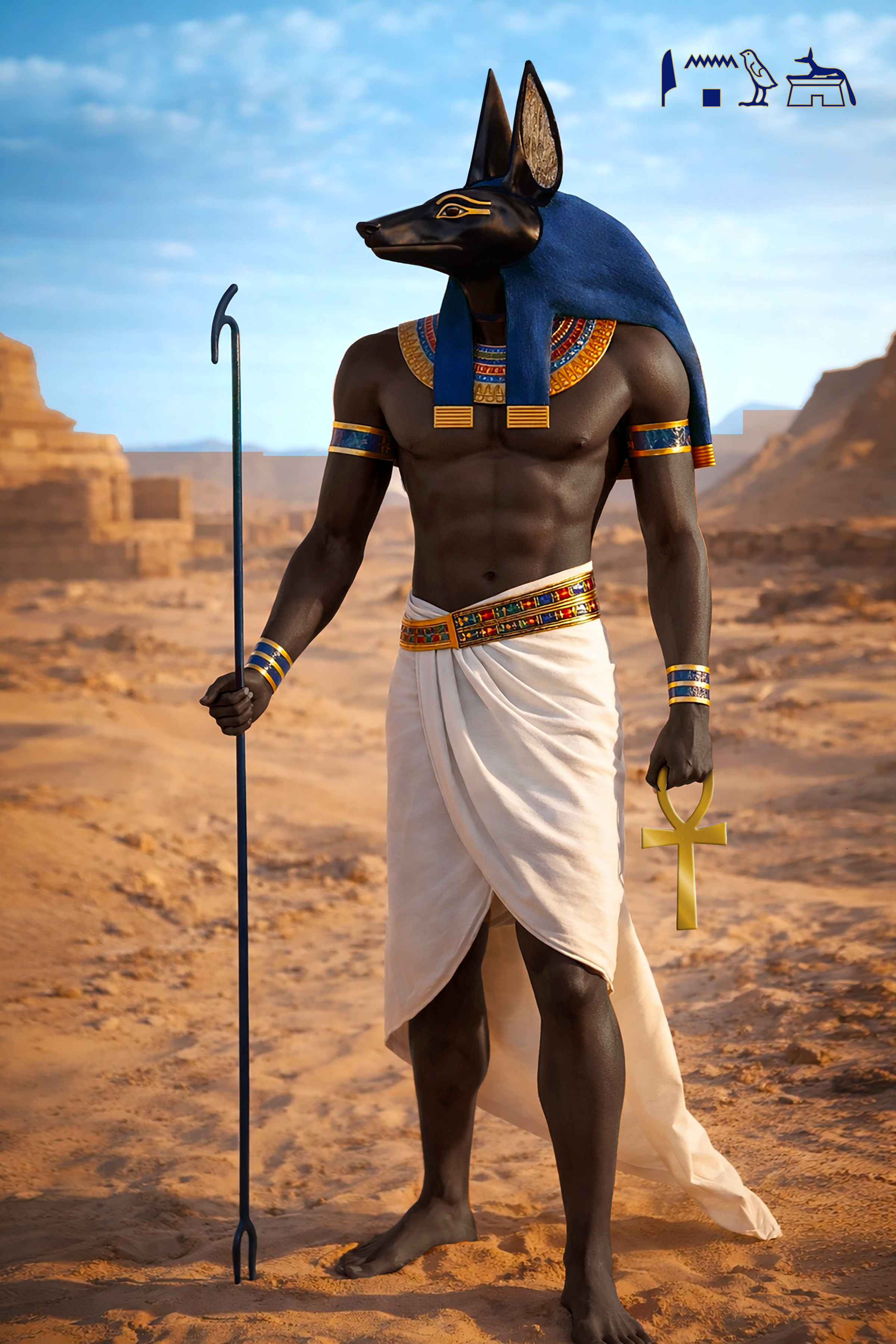 ANUBIS – Guardian of the Sacred Desert Art Print Art Print Poster