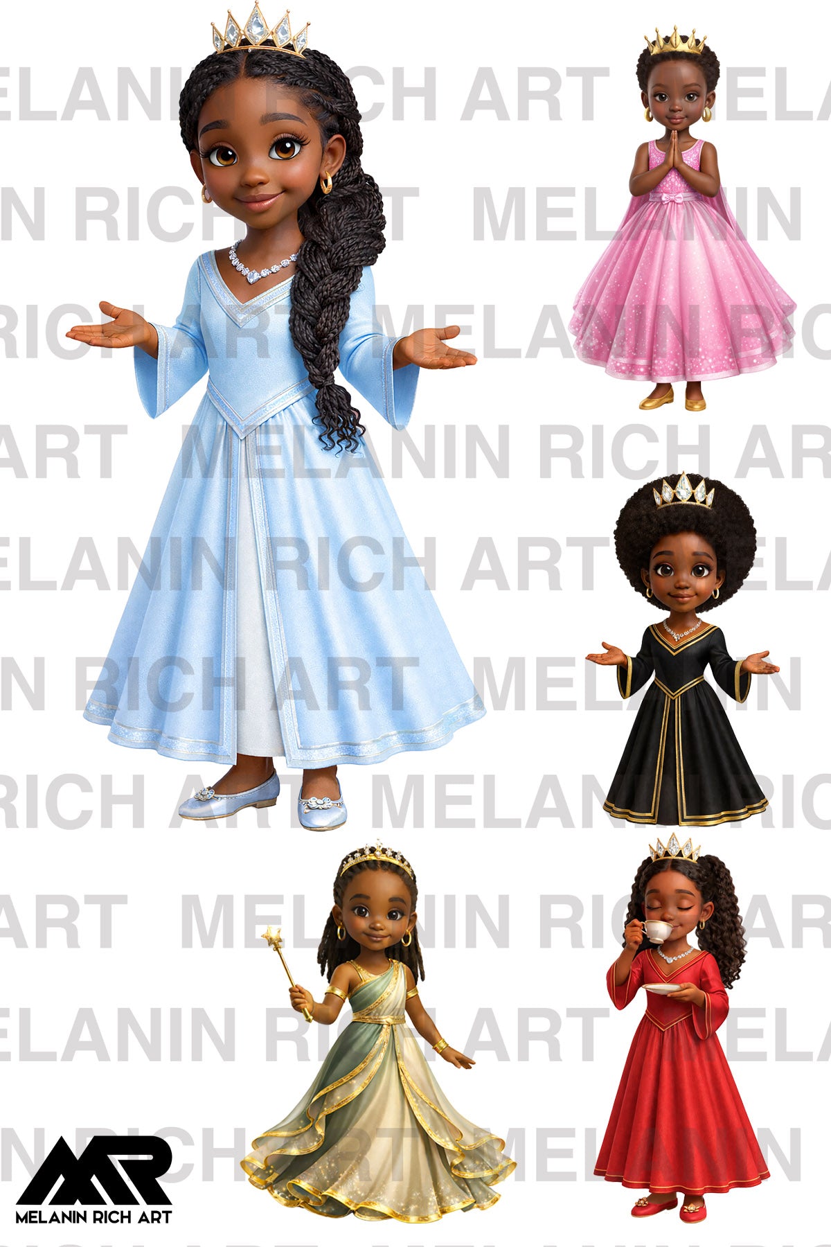 BLACK PRINCESS COLLECTION CLIP ART