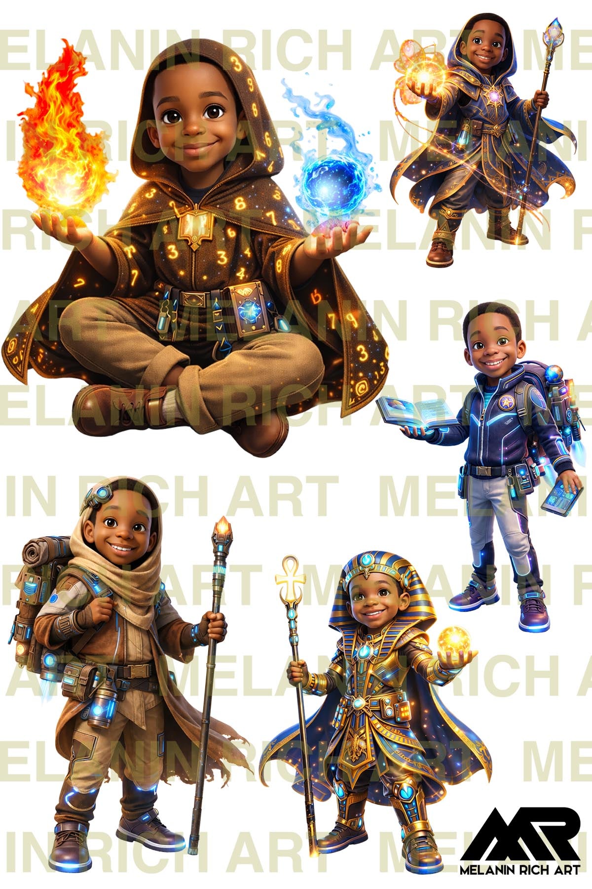 AFROFUTURE SCI-FI KIDS COLLECTION – CGI DIGITAL ART