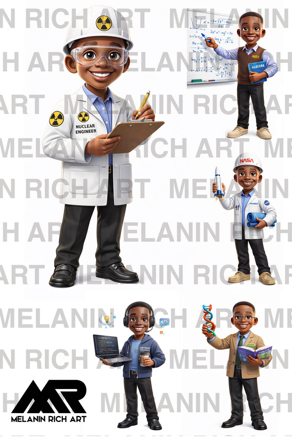 FUTURE STEM LEADERS – AFRICAN AMERICAN KIDS CGI COLLECTION
