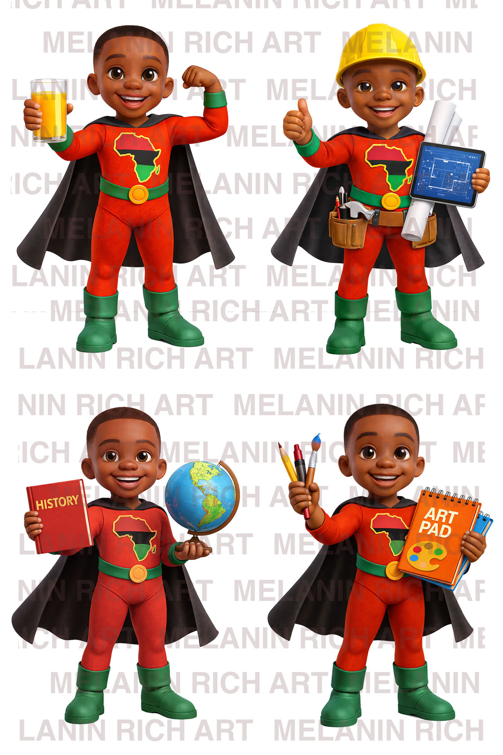 RBG SUPER KID BLACK BOY  EDUCATION HERO COLLECTION
